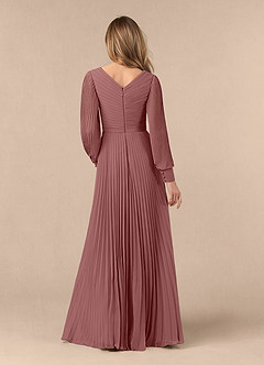 Azazie Zina Mother of the Bride Dresses Desert Rose A-Line Pleated Chiffon Dress image4