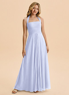 Azazie Clarisa Junior Lavender A-Line Ruched Chiffon Dress image1