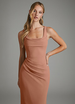 Azazie Asa Bridesmaid Dresses Bronzer Sheath Corset Chiffon Dress image3