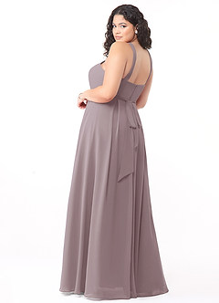 Azazie Dixie Bridesmaid Dresses Dusk A-Line Halter Pleated Chiffon Dress image9