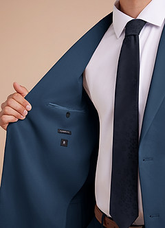 front Owen Dark Navy Lightweight Tailored Suit Jacket