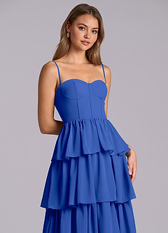 Azazie Faye Jurken voor bruidsmeisjes Jurk van Chiffon met A-Lijn Sweetheart Halslijn Koningsblauw image2