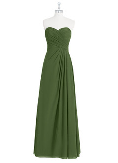 Azazie Arabella Allure Bridesmaid Dresses Olive A-Line Sweetheart Neckline Chiffon Convertible Dress image10