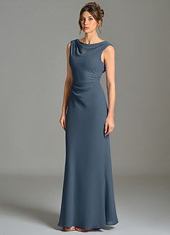 Azazie Kieryn Bridesmaid Dresses Neptune Mermaid Pleated Chiffon Dress image3