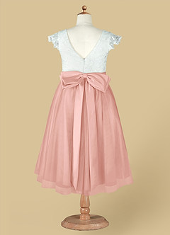 Azazie Vetty Flower Girl Dresses Ivory Rosette A-Line Lace Tulle Dress image13