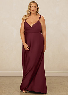 Christian Siriano Bridal for Azazie 1001 Brautjungfernkleider A-Linie Herzausschnitt Stretch-Satin Kleid Cabernetrot image15