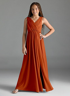 Azazie Tanicia Junior Bermuda A-Line Mesh Dress image3