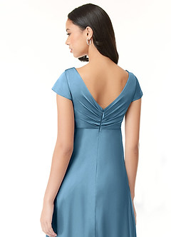 Azazie Allessia Brautjungfernkleider für Schwangere A-Linie Plissee Stretch-Satin Bodenlänge Kleid image7