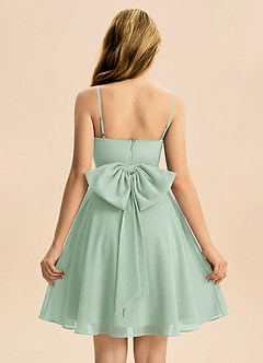 Azazie Bear Junior Agave A-Line Pleated Chiffon Dress image2