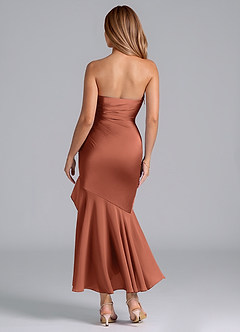 Azazie Danie Bridesmaid Dresses Clay Sheath Strapless Chiffon Dress image6
