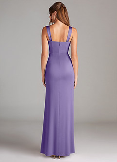 Azazie Denice Bridesmaid Dresses Tahiti Sheath Pleated Stretch Satin Dress image3