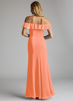 Azazie Sophie Brautjungfernkleider Wandelbar A-Linie Schulterfrei Chiffon Kleid Sonnenuntergang image4