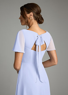 Azazie Kimber Bridesmaid Dresses Lavender A-Line Flounce Sleeve Chiffon Dress image8