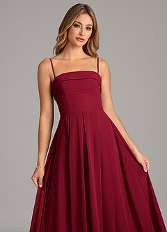 Azazie Lucienne Bridesmaid Dresses Burgundy A-Line Strapless Chiffon Convertible Dress image7