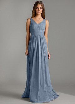 Azazie Keyla Bridesmaid Dresses Twilight A-Line Pleated Mesh Dress image4