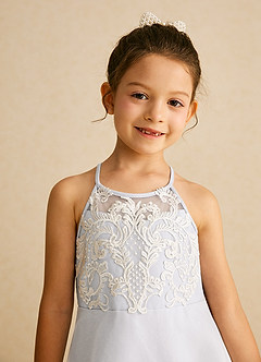 Azazie Ladybug Flower Girl Dresses White A-Line Lace Organza Dress image4