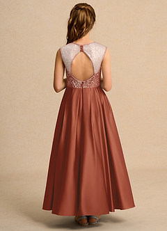 Azazie Candy Girl Flower Girl Klänningar Klä Balklänning i Matt satäng Rosett image3