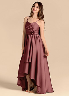 Azazie Catalina Junior Jurk van Stretch Satijn met A-Lijn Sweetheart Halslijn Amethist image7