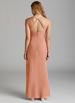 Azazie Becca Junior Champagne Rose Mermaid Chiffon Dress image4