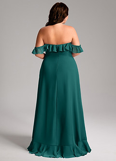 Azazie Lyra Bridesmaid Dresses Peacock A-Line Chiffon Convertible Dress image2