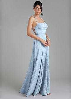 Azazie Tatum Bridesmaid Dresses Sky Blue A-Line Corset Floral Burnout Dress image8