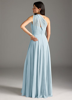 Azazie Charlize Bridesmaid Dresses Sky Blue A-Line One Shoulder Chiffon Dress image2