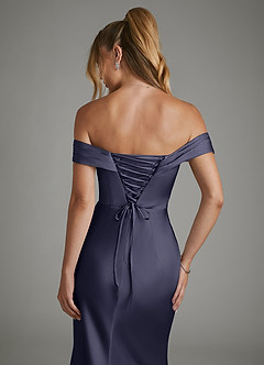 Azazie Hayden Bridesmaid Dresses Stormy Mermaid Corset Stretch Satin Dress image7