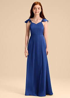 Azazie Everett Junior Klä av A-Line i Stretch Satin Rosett image6