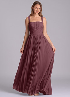 Azazie Mina Bridesmaid Dresses Sangria A-Line Pleated Chiffon Dress image4