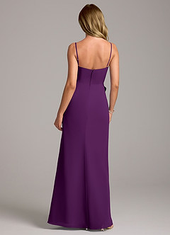 Azazie Tahlia Brautjungfernkleider A-Linie Gürtel/Schärpe Chiffon Kleid Traube image7