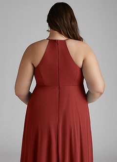 Azazie Annabelle Maternity Bridesmaid Dresses A-Line V-Neck Pleated Mesh Floor-Length Dress image10