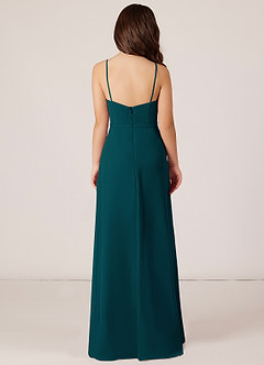 Azazie Kaylee Junior Pine A-Line with Belt Chiffon Dress image2