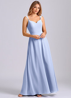 Azazie Beatrice 신부 들러리 드레스 A라인 스윗하트 네크라인 쉬폰 바닥 길이 드레스 image4