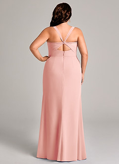 Azazie Mero Bridesmaid Dresses Rosette Sheath Pleated Chiffon Dress image10