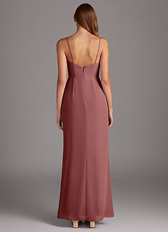 Azazie Tayla Bridesmaid Dresses Amethyst Sheath Square Neckline Chiffon Dress image4
