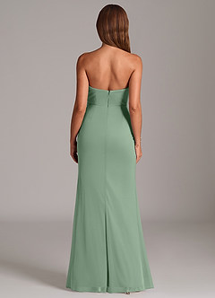 Azazie Katelyn Final Sale Matcha Sheath Strapless Mesh Convertible Dress image7