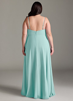 Azazie Akita Robes de demoiselle d'honneur Robe Trapèze en Mousseline de soie Aqua image6