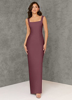 Azazie Flori Vestidos de damas de honor Vestido de Sangrado de Gasa de Corte Recto con Escote Cuadrado image1