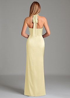 Azazie Serenity Brudtärnklänningar Klänning av Sjöjungfru i Stretch Satin Hjärtformad urringning Citronsorbet image6