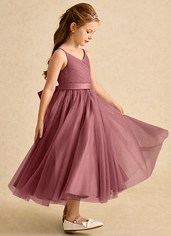 Azazie Patootie vestidos de niña de las flores Vestido de Amatista de Tul de Corte En A con Tirante Espagueti image4