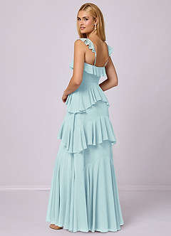 Barbie ♥ Azazie Bridesmaid Dresses Sea Glass A-Line Sweetheart Neckline Chiffon Dress image2