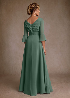 Azazie Eire Kleider für die Brautmutter A-Linie Plissee Chiffon Kleid Eukalyptus image2