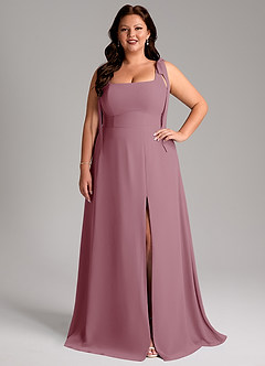 Azazie Debra Bridesmaid Dresses Vintage Mauve A-Line with Pockets Chiffon Convertible Dress image8
