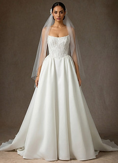 front Double Layer Lace Applique Tulle Waltz Veil
