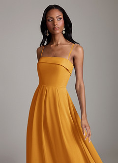 Azazie Lucienne Bridesmaid Dresses Butterscotch A-Line Strapless Chiffon Convertible Dress image3