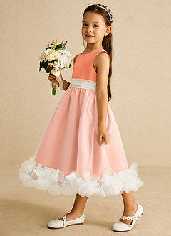 Azazie Stardust Flower Girl Dresses Sunset A-Line Sleeveless Organza Dress image3