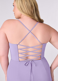 Barbie ♥ Azazie Jurken voor bruidsmeisjes Jurk van Chiffon met Kolom Korset Lila image8