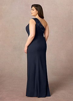 Azazie Aria vestidos de madre de la novia Vestido de Azul Marino Oscuro de Encaje de Sirena con Lentejuela image9