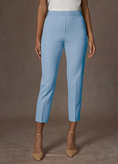 front Kennedy Bleu Ciel Pantalon habillé structuré et extensible