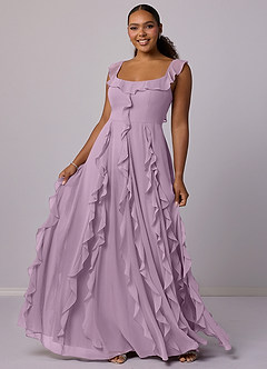 Barbie ♥ Azazie Bridesmaid Dresses Wisteria A-Line with Pockets Chiffon Dress image10